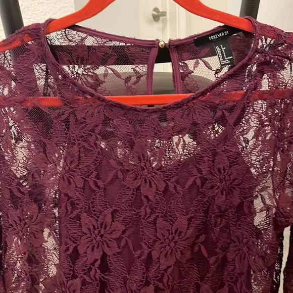 Forever 21 Maroon Lace Dress - Picture 6 of 6